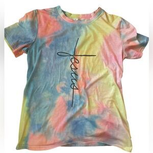 Women’s boutique Tie Dye “Jesus” T-Shirt Small